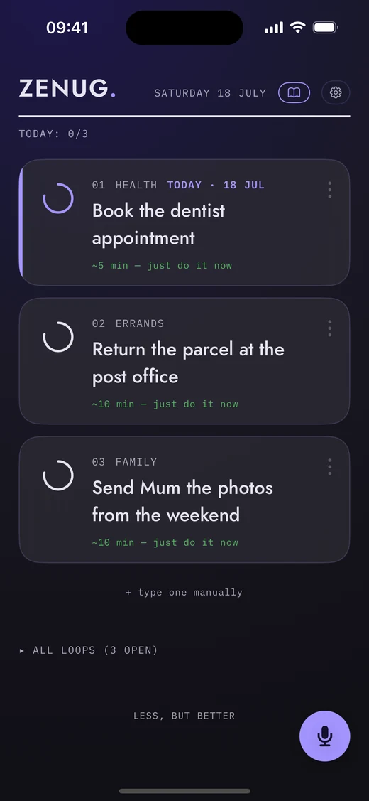 ZENUG board lit in Flieder violet