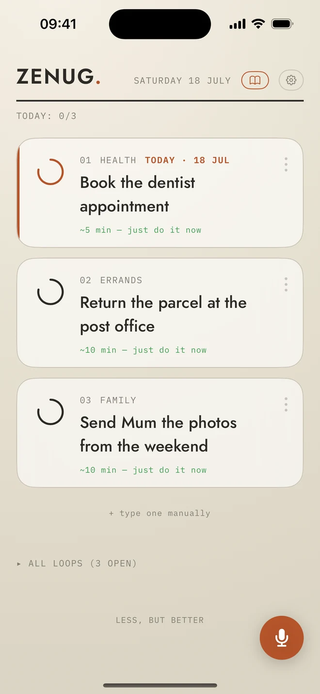 ZENUG today board, Papier light theme