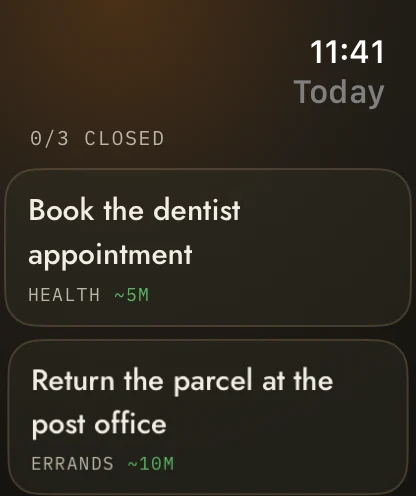 ZENUG on Apple Watch, today's loops