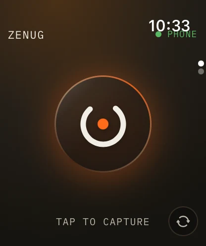 ZENUG on Apple Watch, voice capture